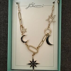 bloom Gold and Black Starry Night Necklace